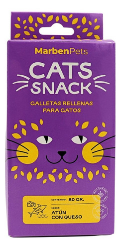 Cats Snack Galletas Rellenas Atún Con Queso 80gr Gatos