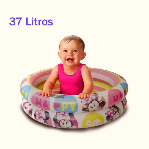 Piscina Infantil Inflável Bebê 38 Litros Disney Mickey Cor Minnie