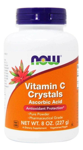 Vitamina C Crystals Pó 227g Now Foods 100% Pura Importada 