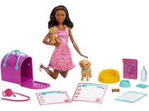 Comprar Boneca Barbie Family Adota Um Cachorrinho Negra Mattel