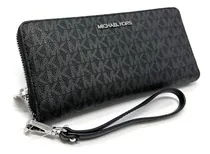 Comprar Carteira Michael Michael Kors Jet Set Travel Continental, cor preta, design de tecido liso