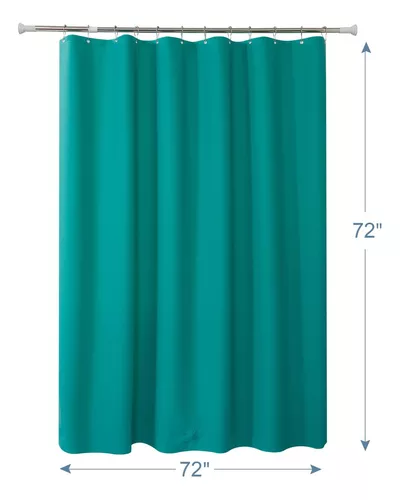 WELTRXE Cortina de ducha EVA repelente al agua, sin forro de olor químico,  sin olor, forro sin cloro, resistente para tinas, 72 x 72 pulgadas, 12