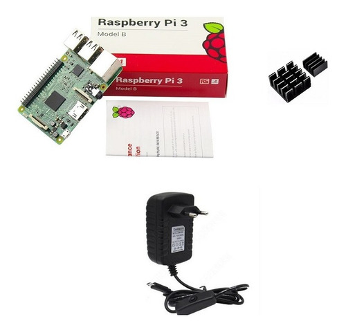 Kit Básico Raspberry Pi 3 Pi3 - Com Fonte  + Dissipador