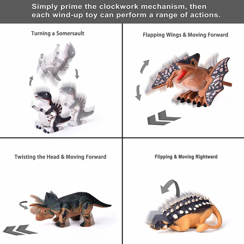 Cuerda A Un Juguete 12 Pc Juguetes Dinosaurio Surtido De Goo