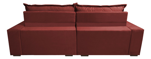 Sofá Retrátil e Reclinável 2,32m com Molas Ensacadas Cama Inbox Supreme Tecido Suede Velusoft Vermelho