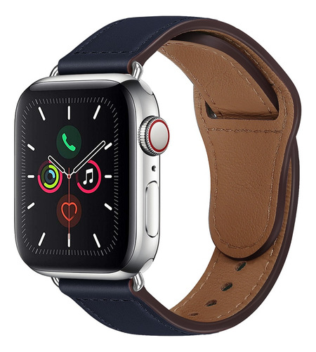 A Correa De Piel Auténtica Para Apple Watch 8 7 Se 6 5 4 3