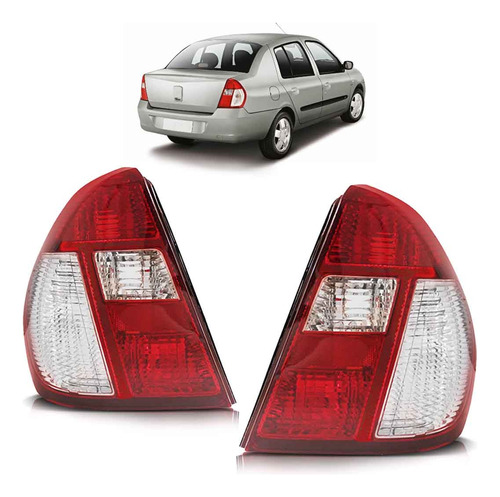 Sinaleira Traseira Clio Sedan 2003 A 2010 Bicolor Cristal