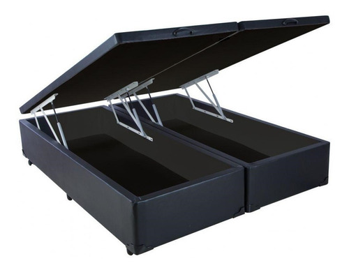 Cama Box Baú Queen Reforçada Fabricação Própria Cor Corino Preto