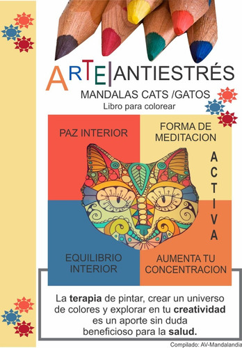 Mandalas Animales Gatos - Relax / Antiestres / Pintar