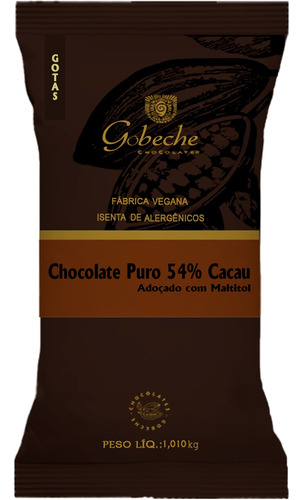 Gotas Chocolate Gobeche 54% Cacau Sem Leite/com Maltitol-1kg