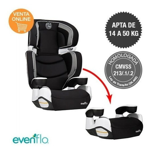 Elevadora Booster Evenflo Right Fit Impactos Laterales 50 Kg