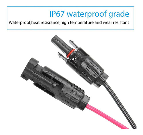 Cable De Carga Solar Conector Hembra Macho Alambre De
