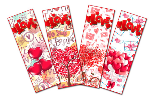 Separadores De Libro Corazón Amor San Valentín Imprimibles 