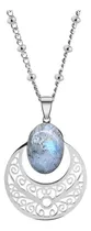 Comprar Collar Color Plata Dije Flor De Bohemia Piedra Natural Mujer