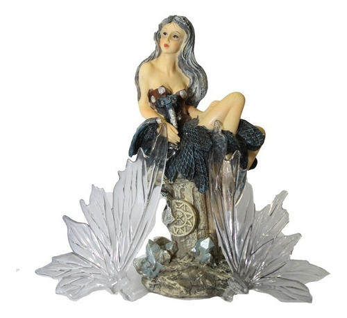 Fada Sentada No Pedestal - Ca71277-5b Cor Azul
