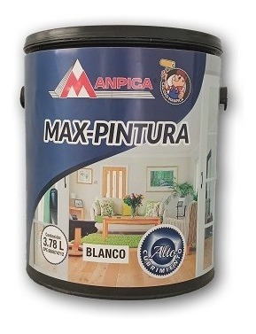 Pintura Paredes Max Blanco Caucho Galón Económica Manpica