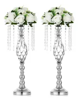 Comprar Nuptio 2 Piezas Centros De Mesa De Boda De Plata Soporte De 