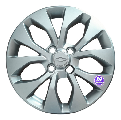 Juego 4 Tazas Chevrolet Onix Prisma Agile Rodado 15 Pulgadas