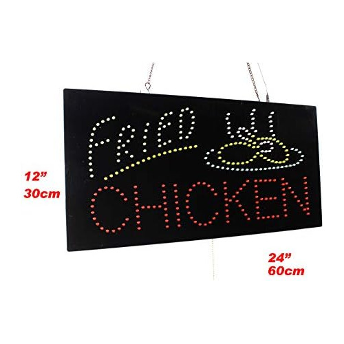 Letrero De Pollo Frito, Señalización, Neón Led Abier...