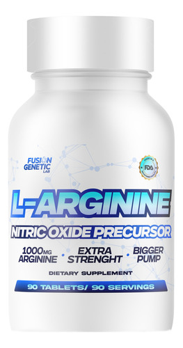 L-arginine Precursor Oxido Nitrico 1000mg 90 Serv. Fda - Gmp Sabor Unflavored