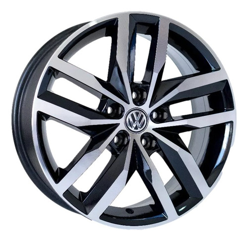 Roda Vw Golf Tsi Highline Aro 17 Furacao 5x112 (jogo) Cor Preto Diamantado