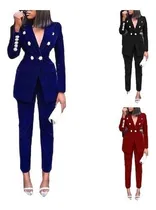 Comprar Conjuntos Dama Formal Casual Moda Blazer Slim Fit Y Pantalón