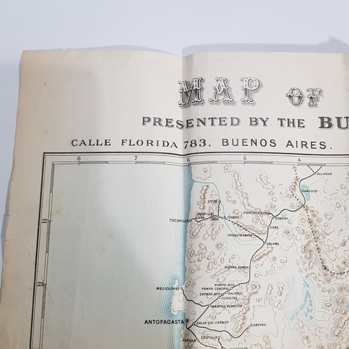 Antiguo Mapa Ferrocarril Arg Inglés 1912 Único Doc Mag 62098 (Usado)
