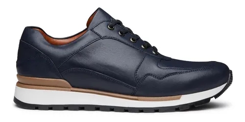 celestial No de moda Útil Tenis Urbano De Piel Azul Marino Para Hombre Jaca - Scott