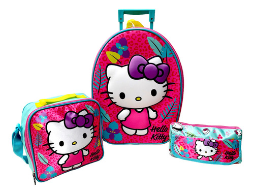 Set Escolar Hello Kitty: Maleta, Lonchera, Cartuchera Nuevo