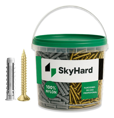 Tarugo Fischer Sx10 para ladrillo hueco y tornillo fix 6x60mm balde Skyhard 250 unidades
