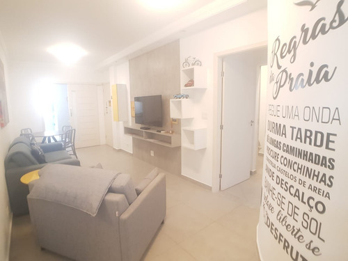 Imagem 2 de 10 de Apartamento Reformado A Venda Praia Do Tombo - 1 Sala Para Dois Ambientes, 1 Dormitório, 2 Banheiro, Cozinha, Área De Serviço. - Ap05038 - 67650891