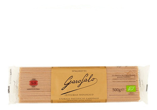 Imagen 2 de 2 de Spaghetti Integral Biológico Garofalo 500 Gr- Origen Italia