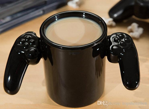 10 Tazas Gamer De Ceramica Game Over Control Grat Color Negro