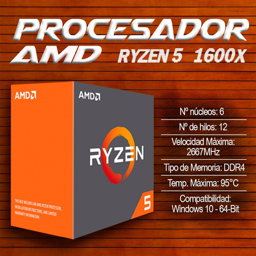 Procesador / Amd Ryzen 5  1600x/ 6 Núcleos