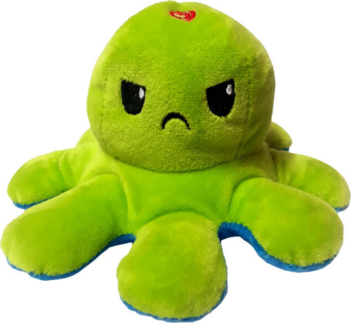 Peluche Pulpo Reversible Doble Cara Feliz Y Enojado Suave
