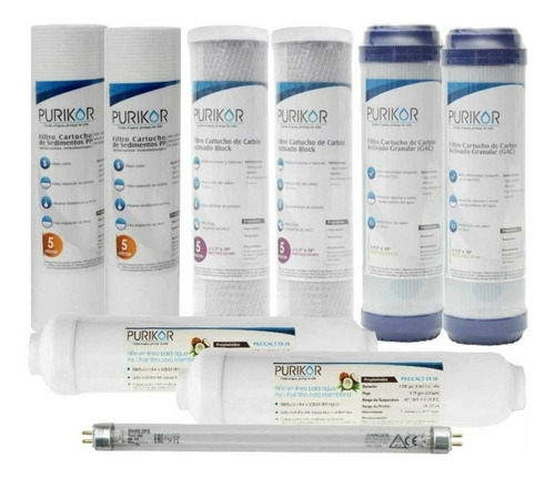 Kit Mantenimiento 12 Meses Para Filtro Osmosis 6 Pasos, Uv