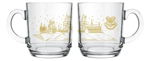 Caneca de Vidro Harry Potter Castelo de Hogwarts 300ml