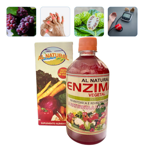 Kit 10 Suplemento Natural Enzimas Vegetal All Natural 500ml Sabor Sem Sabor