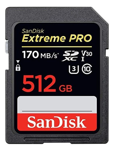 Cartao Memoria Sandisk Sdxc Extreme Pro U3 4k 170mb/s 512gb