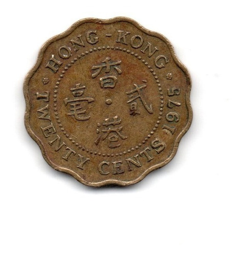 Moneda Hong Kong 20 Cents Año 1975 Km#36