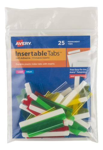 Pestañas Autoadhesivas Insertables De Avery Con Insertos 2,