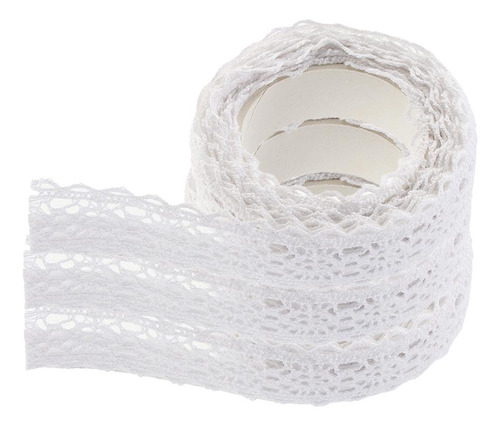 3pcs Cinta Adhesiva Blanca De Del Washi Del Cordón 2m