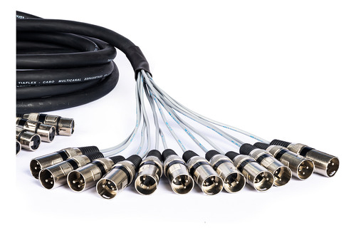 Multicabo Espaguetado 12 Vias Com Conectores Xlr - 8 Metros