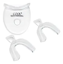 Comprar 2 Bandejas Blanqueadoras De Dientes Frías Y (1) Luz Led Azul Aceleradora Para Blanquear Más Rápido, 1 Par De Bandejas Blanqueadoras Dentales Bucales Moldeables, Termoajustables Y Termoformadas