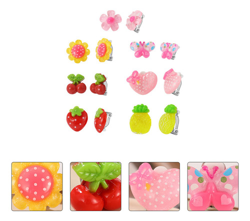 Pendientes Con Clip Para Niños, Bonitos Pendientes Perforado