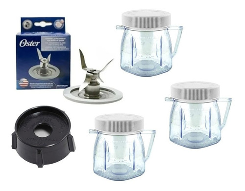 Kit 3 Mini Vaso De Plástico Compatible Con Licuadoras Oster