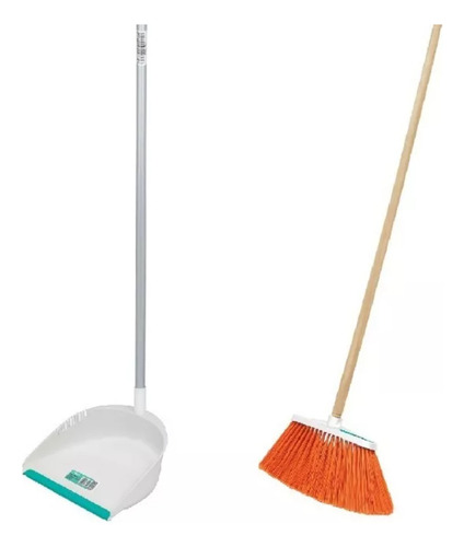 Set Recogedor Y Escoba Con Dientes Quita Pelusa Resistente.