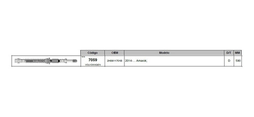 Flexible Freno Del Volkswagen Amarok 2014 En Adelante 590mm