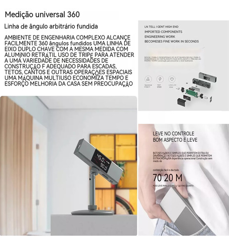 1pc Medidor De Línea Láser, Doble Láser