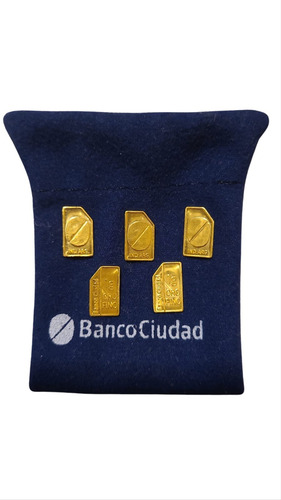 5 Lingotes De Oro 24k De 1 Gramo Banco Ciudad Pureza 999